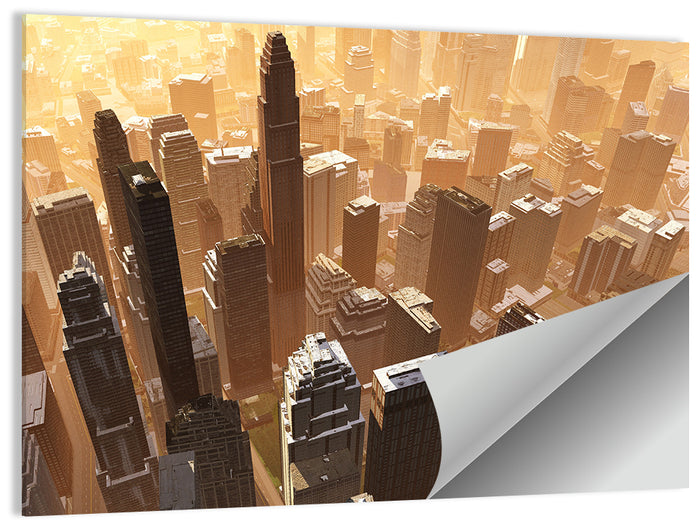 Arizona Skyscrapers at Golden Hour Wall Art as a poster print