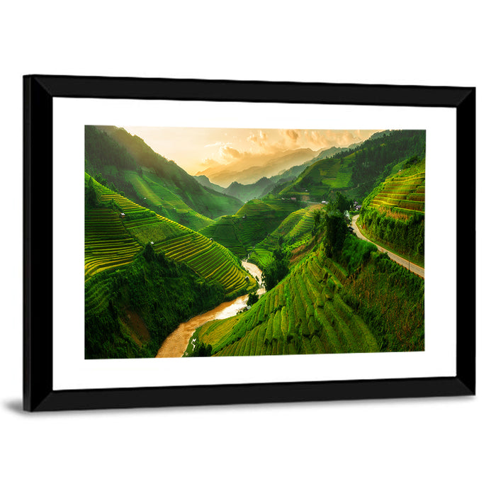 Mu Cang Chai Rice Terraces Wall Art as a framed print