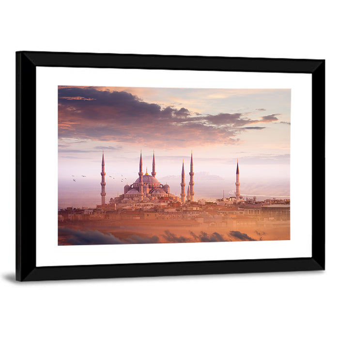 Blue Mosque Sunset, Istanbul Wall Art as a framed print