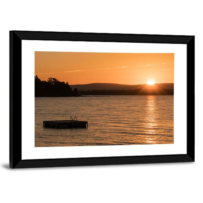 Lake Champlain Sunset Wall Art as a framed print