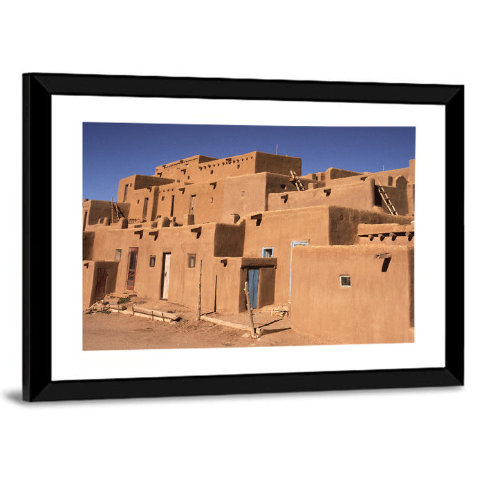Taos Pueblo North House Wall Art as a framed print