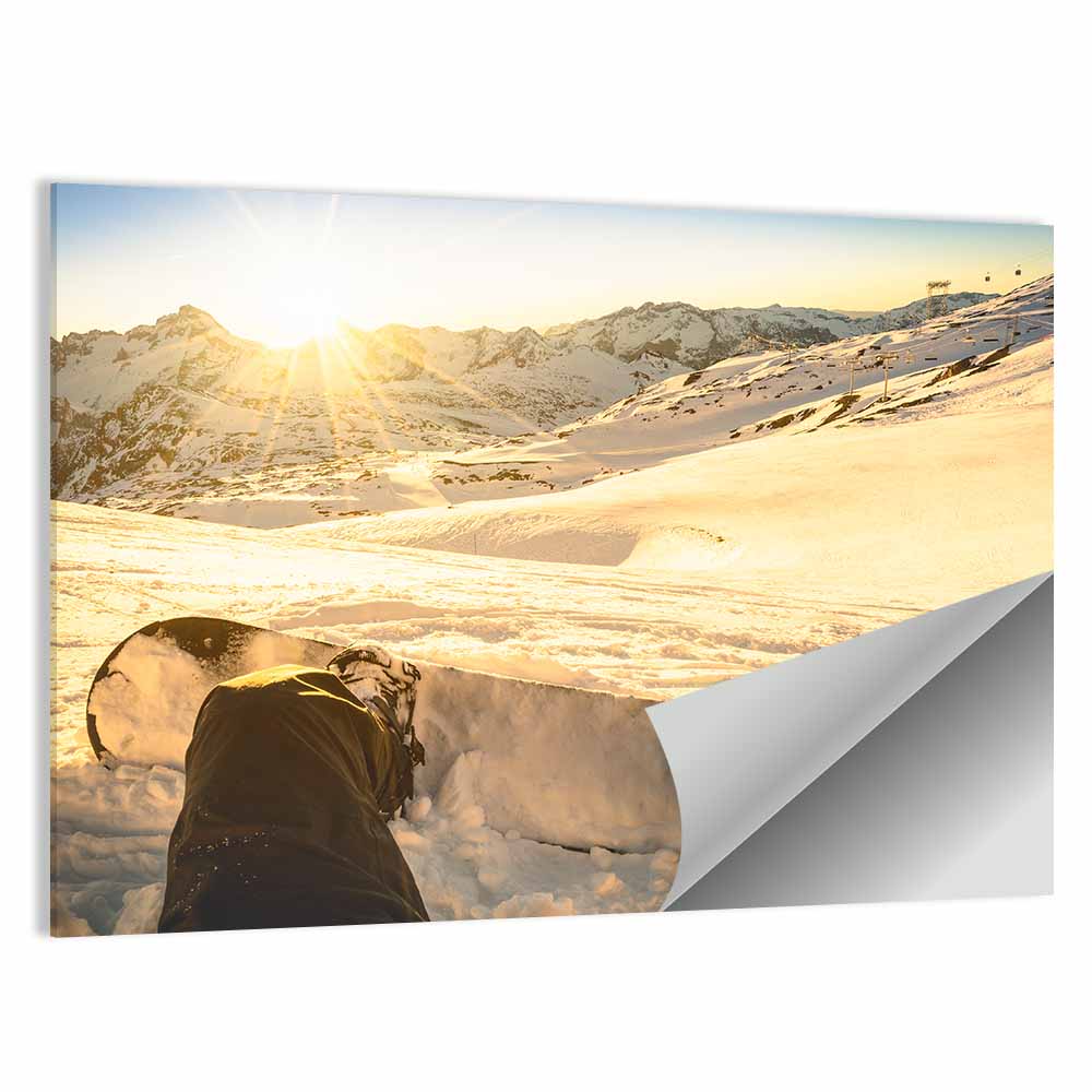 Snowboarder In Ski Resort Wall Art