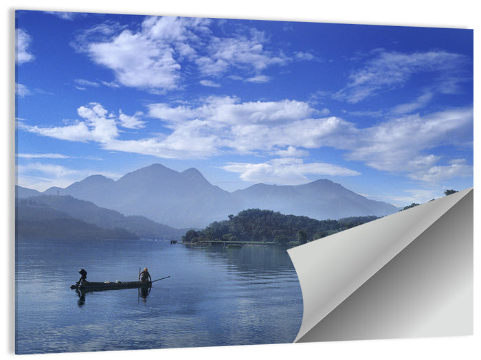 Sun Moon Lake Morning Mist Wall Art as a poster print