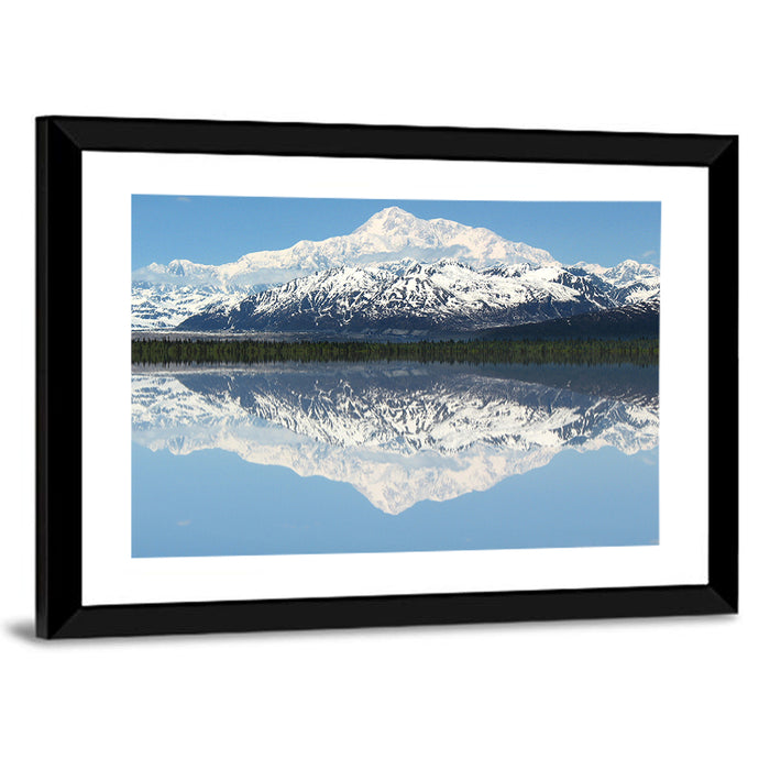 Denali Peak Reflection Wall Art as a framed print