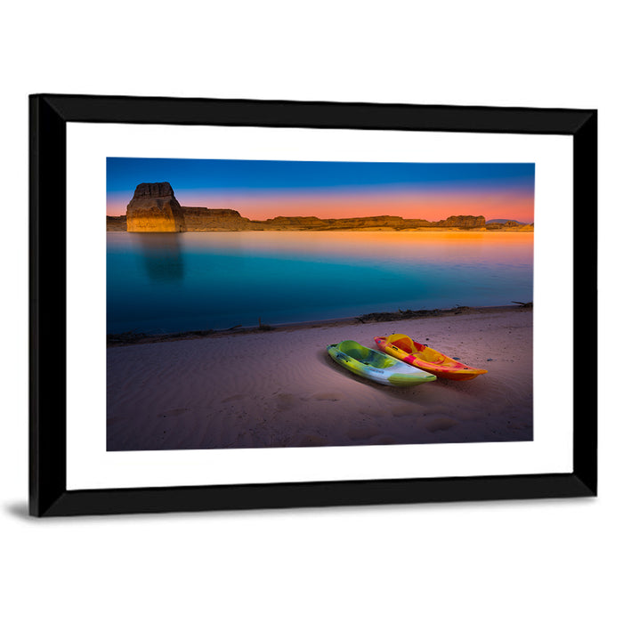 Lake Powell Sunset Wall Art as a framed print
