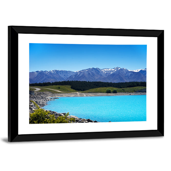Lake Pukaki Turquoise View Wall Art as a framed print