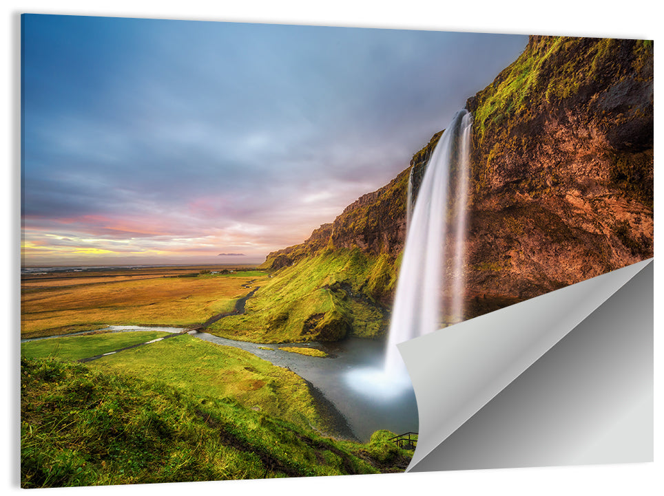 Seljalandsfoss Waterfall Wall Art, poster print, landscape