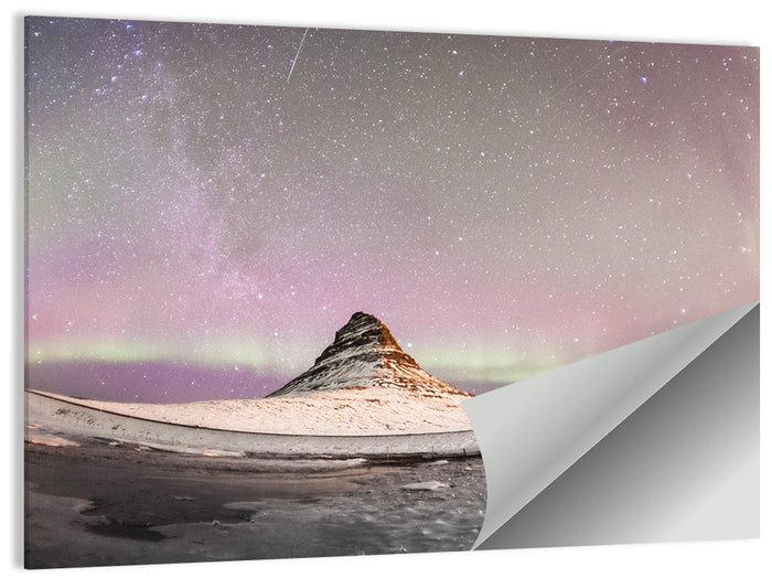 Aurora Over Kirkjufell Wall Art as a poster print