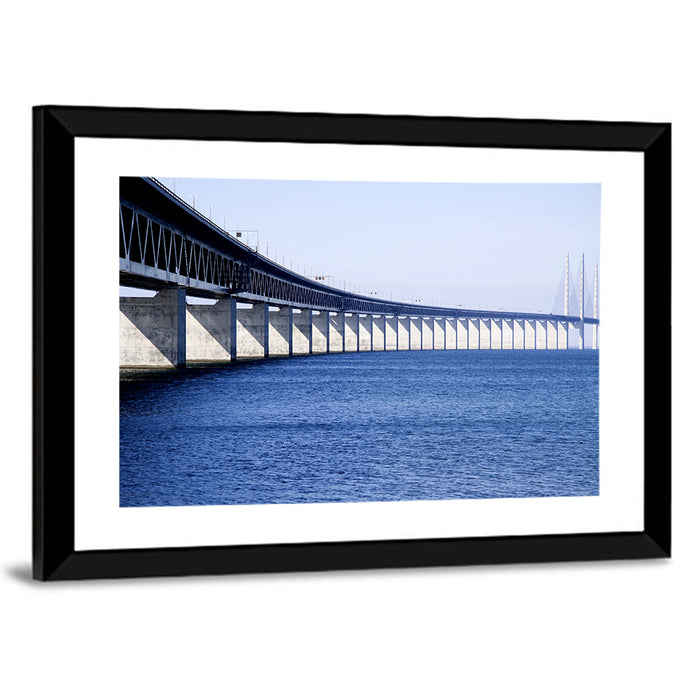 Oresund Bridge Perspective Wall Art as a framed print