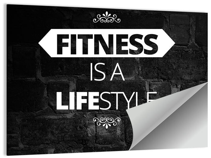 Fitness Is a Lifestyle Brick Quote Wall Art as a poster print