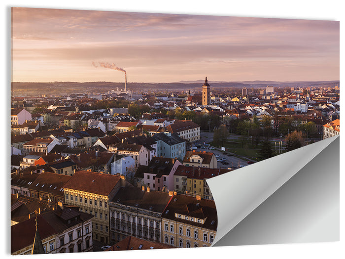 Red Tiled Rooftops at Golden Hour Wall Art as a poster print