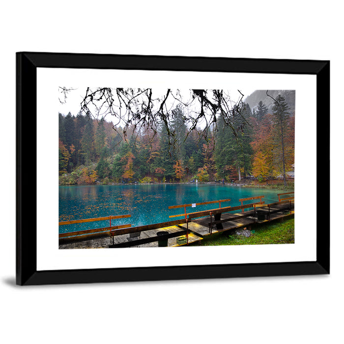 Blausee Crystal Lake Wall Art as a framed print