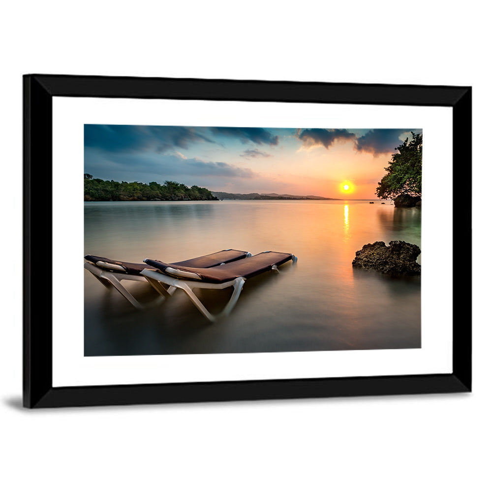Beach Resort Sunset Wall Art
