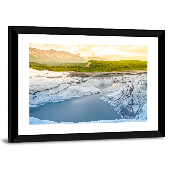 Matanuska Glacier at Sunset Wall Art as a framed print