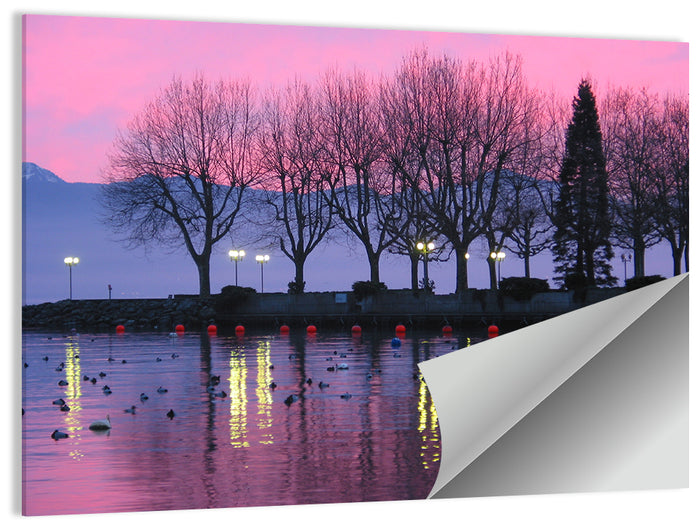 Lake Geneva Twilight Wall Art as a poster print