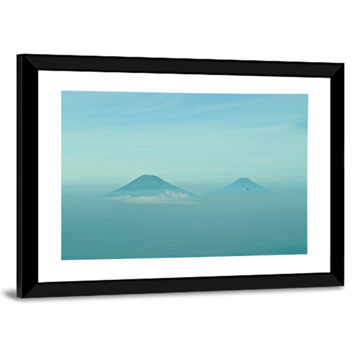 Sumbing and Sindoro Volcanoes Wall Art as a framed print
