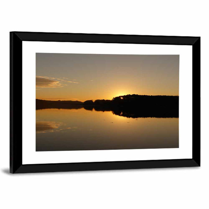 Lake Acworth Sunset Reflection Wall Art as a framed print