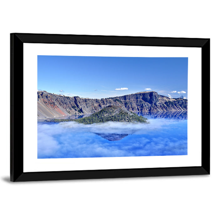 Wizard Island, Crater Lake Wall Art as a framed print