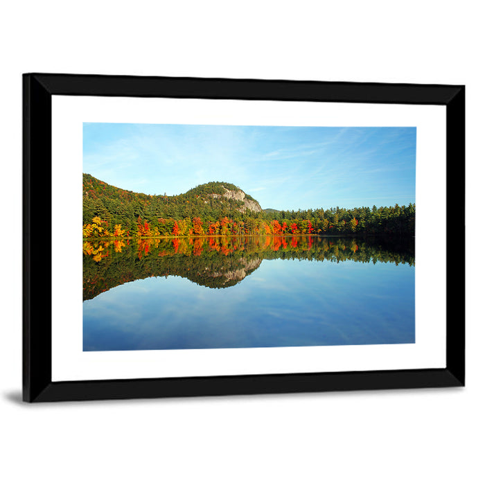 Echo Lake Autumn Reflection Wall Art as a framed print