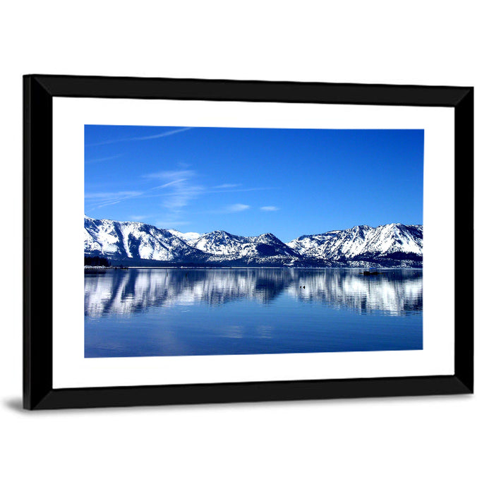 Lake Tahoe Mountain Reflection Wall Art as a framed print