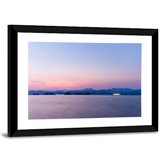 Hangzhou Thousand Island Lake at Dusk Wall Art as a framed print