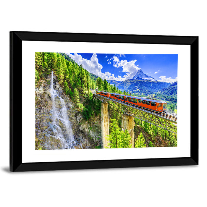 Gornergrat Tourist Train Wall Art as a framed print