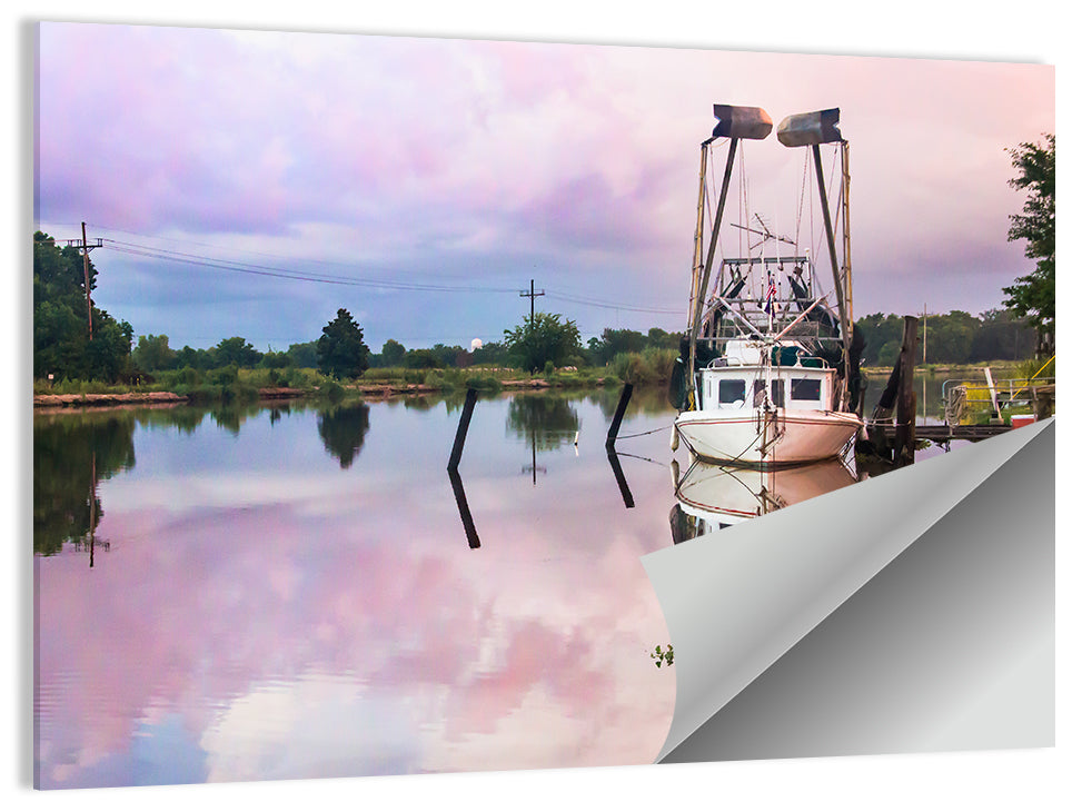 Boat on Louisiana Bayou Wall Art