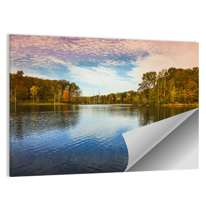 Seneca Lake Autumn Reflection Wall Art as a poster print
