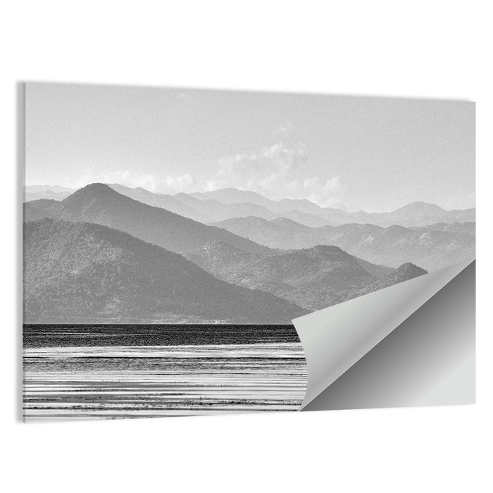 Skadar Lake Monochrome Landscape Wall Art as a poster print