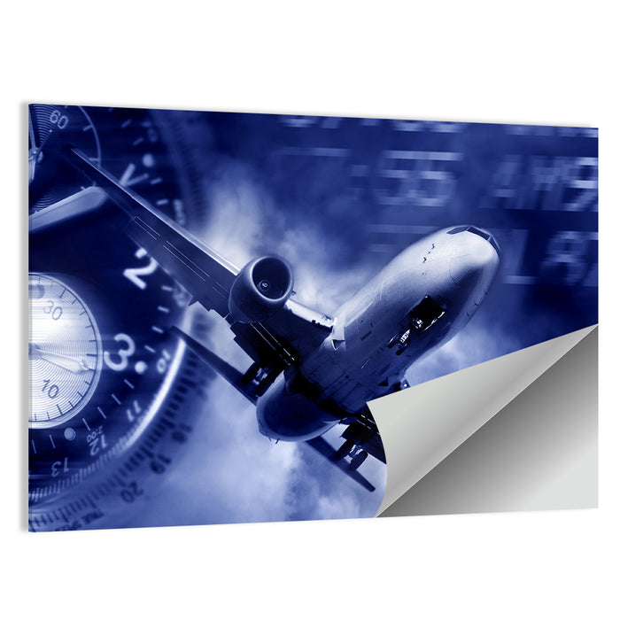 Jet Over Watch Face Wall Art as a poster print