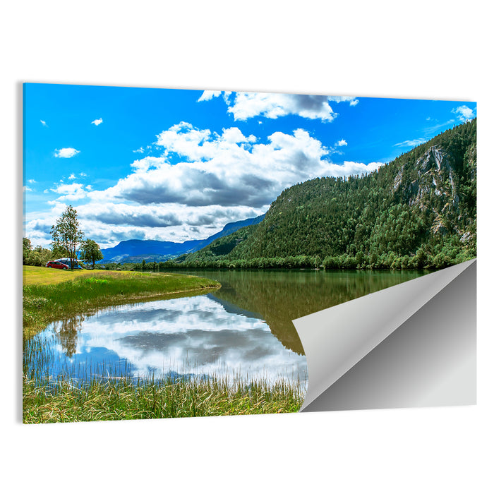 Lake Mjosa Reflection Wall Art as a poster print