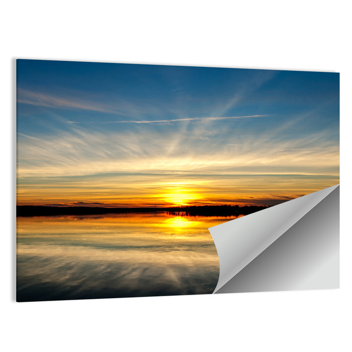 Oklahoma Lake Sunset Reflection Wall Art as a poster print