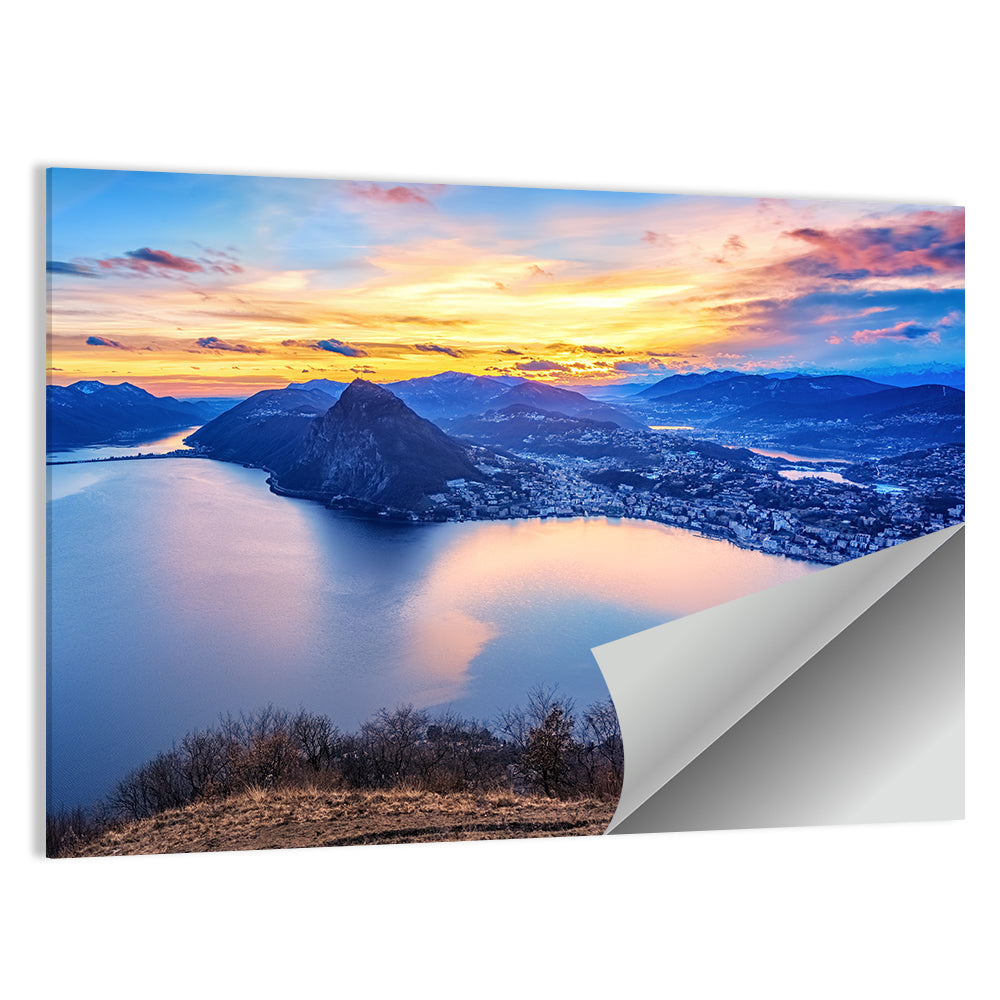 Lake Lugano Sunset Wall Art