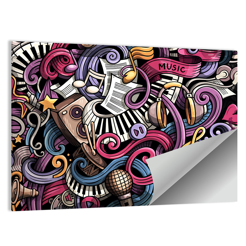 Doodles Music Illustration Wall Art