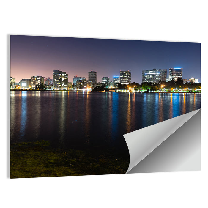 Oakland Skyline Over Lake Merritt Wall Art as a poster print