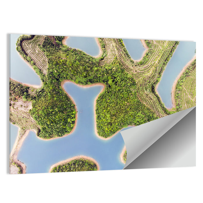Thousand Island Lake Aerial View Wall Art as a poster print