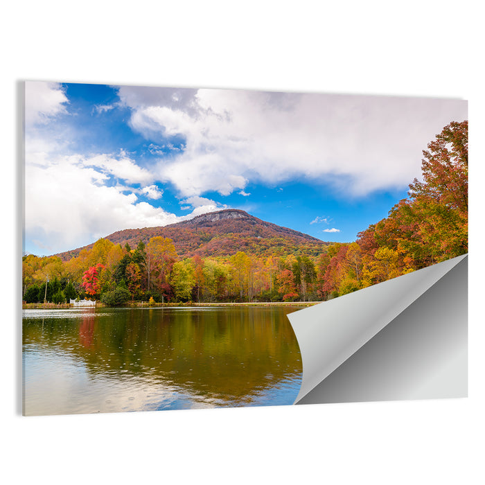 Yonah Mountain Autumn Reflection Wall Art as a poster print