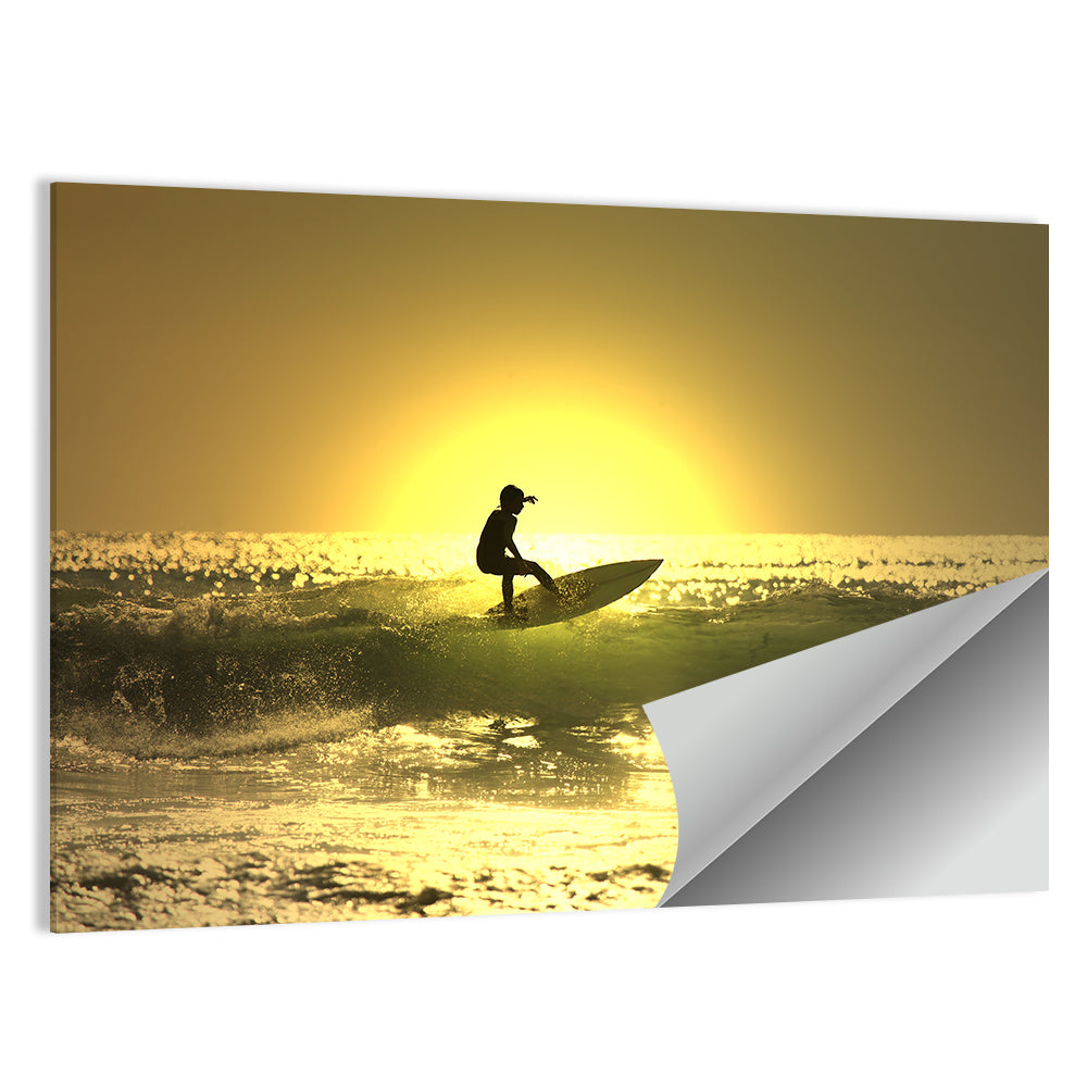 Surfer at Sunset Wall Art