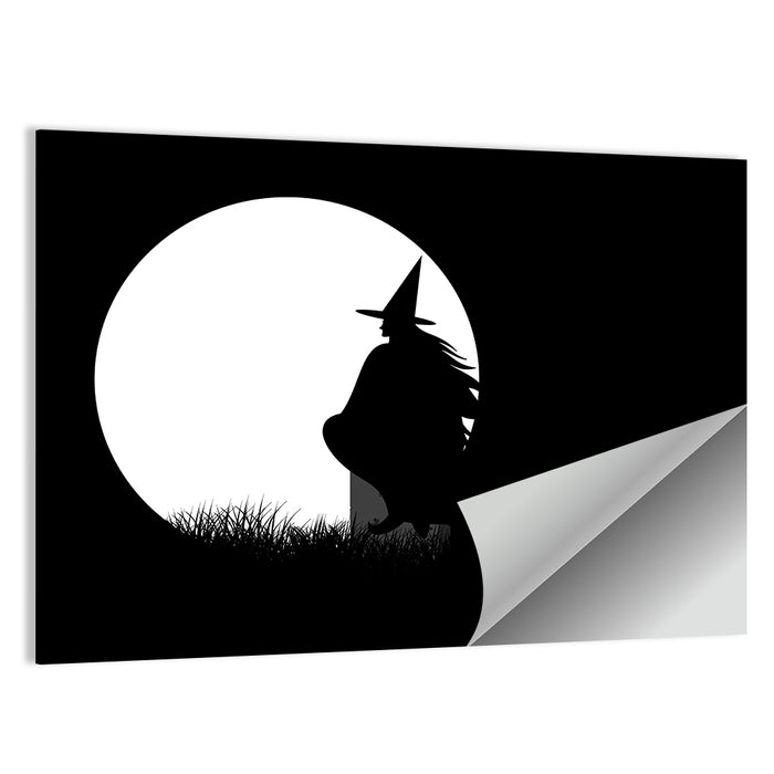 Witch and Moon Silhouette Wall Art as a poster print