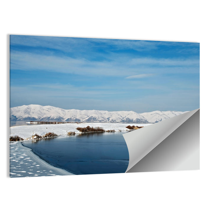 Lake Sevan Winter Landscape Wall Art as a poster print