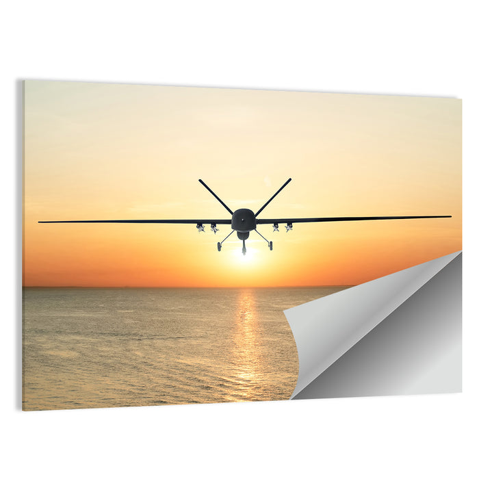 Sunset Surveillance Drone Wall Art as a poster print