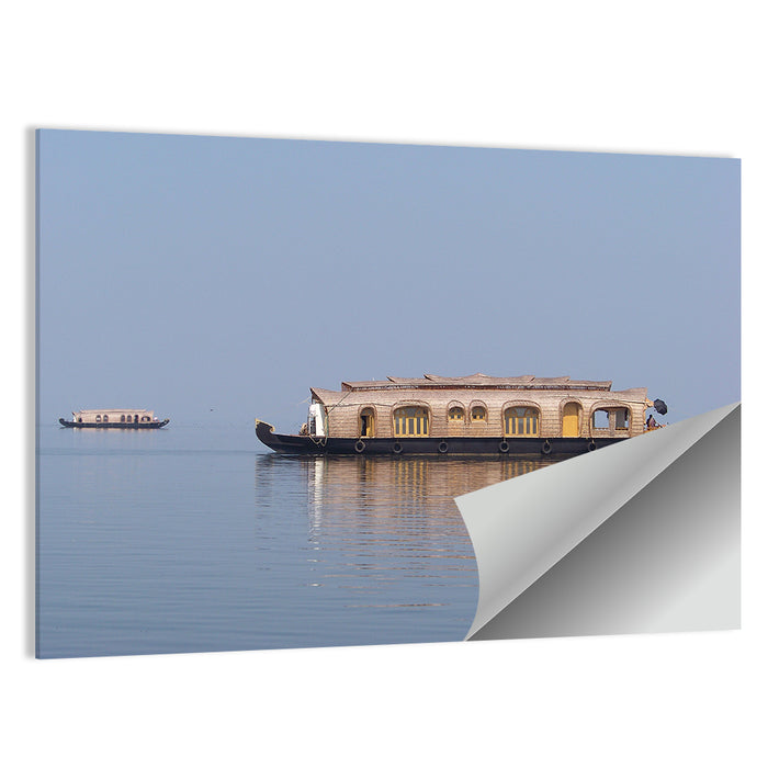 Thatched Houseboat on Vembanad Lake Wall Art as a poster print