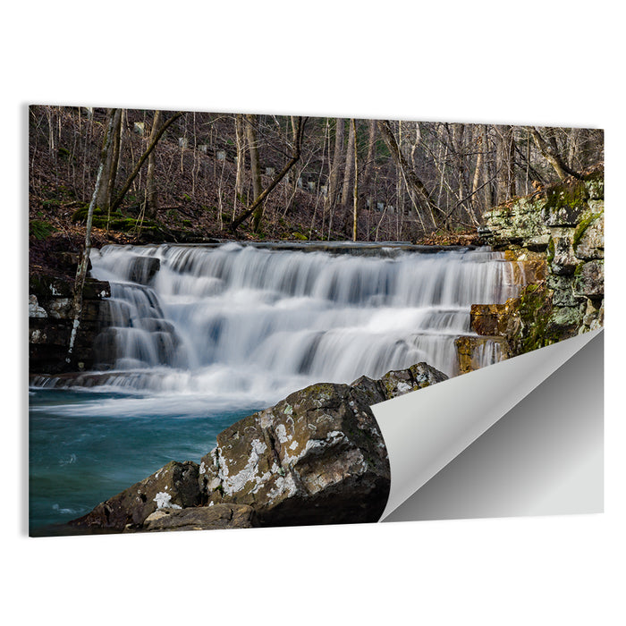 Fenwick Mines Mossy Rock Waterfall Wall Art as a poster print