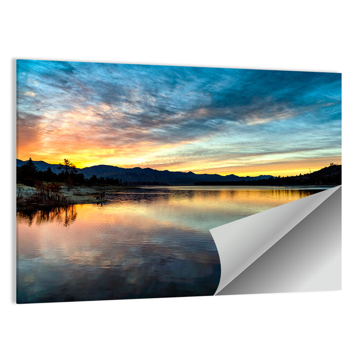 Lake Hemet Sunrise Reflection Wall Art as a poster print