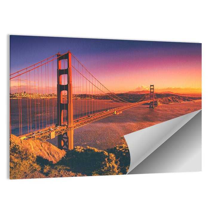 Golden Gate Bridge at Sunset Wall Art as a poster print