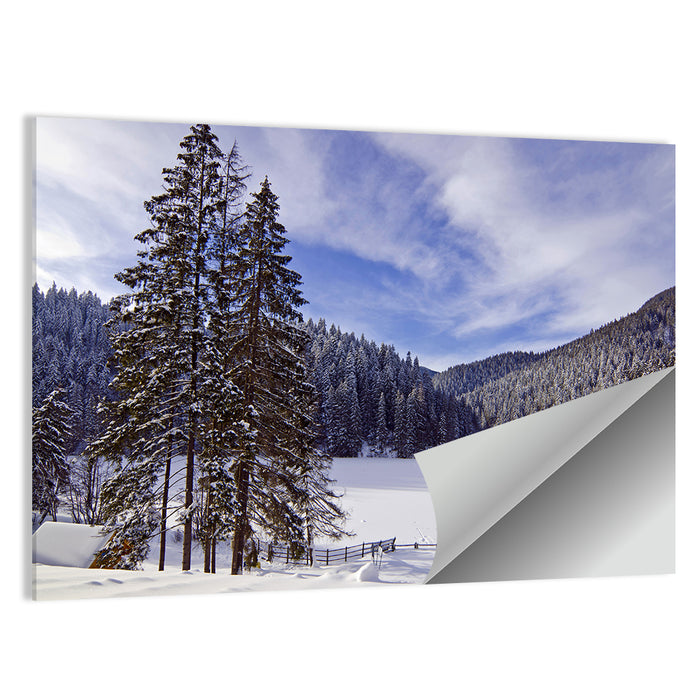 Red Lake Romania Winter View Wall Art as a poster print