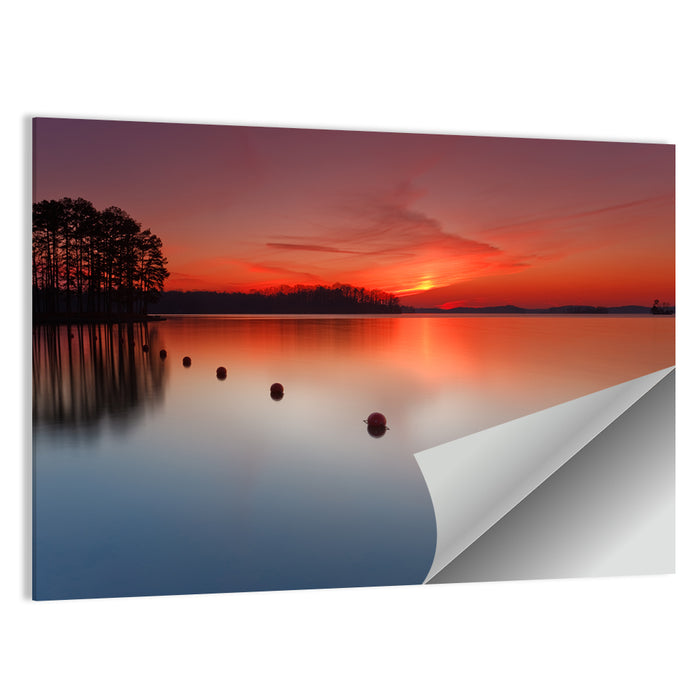 Lake Lanier Buoys at Sunset Wall Art as a poster print