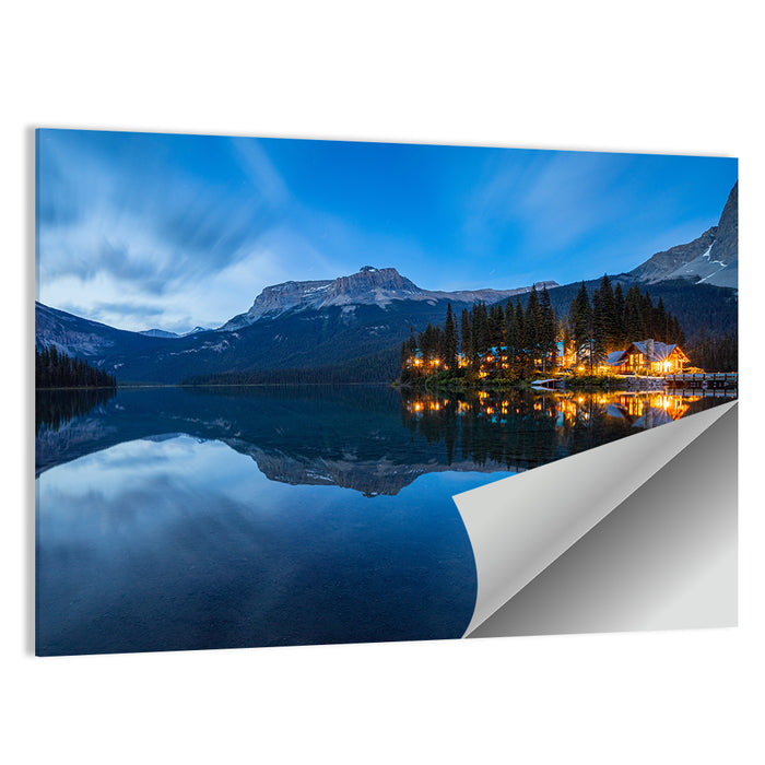 Emerald Lake Twilight Wall Art as a poster print