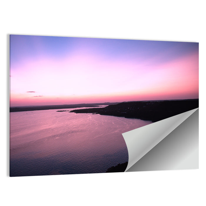 Lake Travis Purple Sunset Wall Art as a poster print