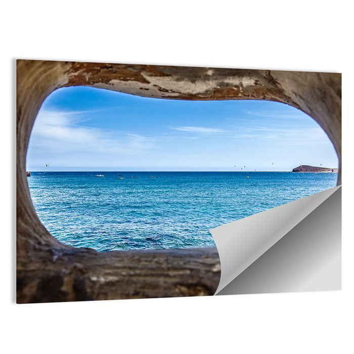 Ocean Through Weathered Aperture Wall Art as a poster print